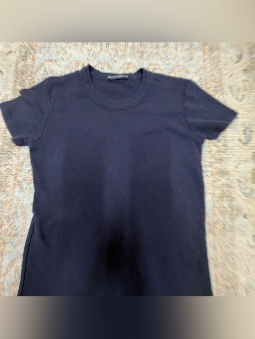 Brandy Melville Navy Short Sleeve Crew Baby Tee